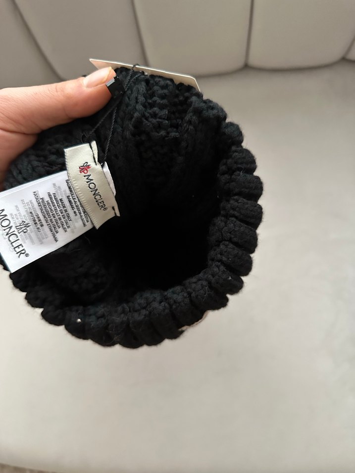 Moncler Kadın Siyah Örgü Yün Bere - Görsel 3