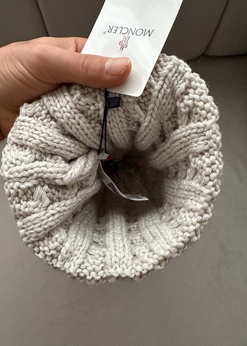 Moncler Kadın Örgü Beyaz Bere - Görsel 3