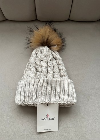 Moncler Kadın Örgü Beyaz Bere - Görsel 2