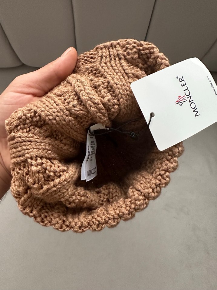 Moncler Örgü Kadın Kahverengi Bere - Görsel 3