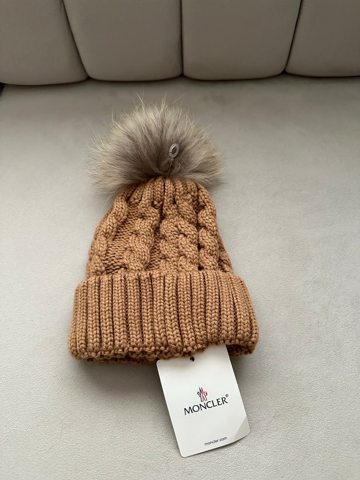 Moncler Örgü Kadın Kahverengi Bere - Görsel 2