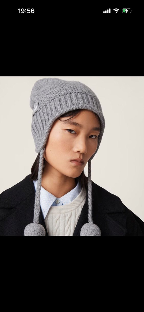 Gri Örgü Kadın Bere Ponponlu - Görsel 3