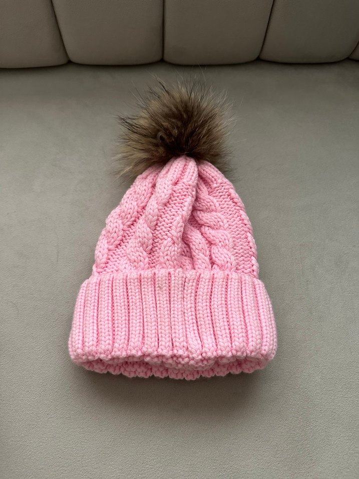 Pembe Örgü Kadın Bere - Görsel 2