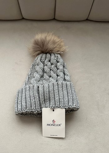 Moncler Gri Örgü Kadın Bere - Görsel 2
