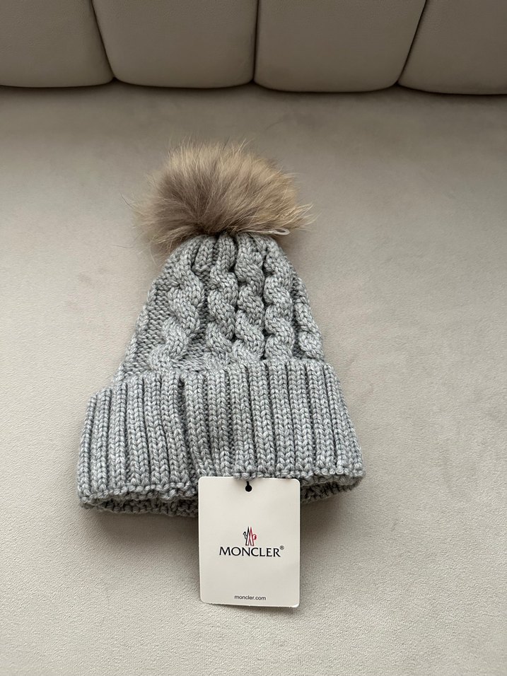 Moncler Gri Örgü Kadın Bere - Görsel 2