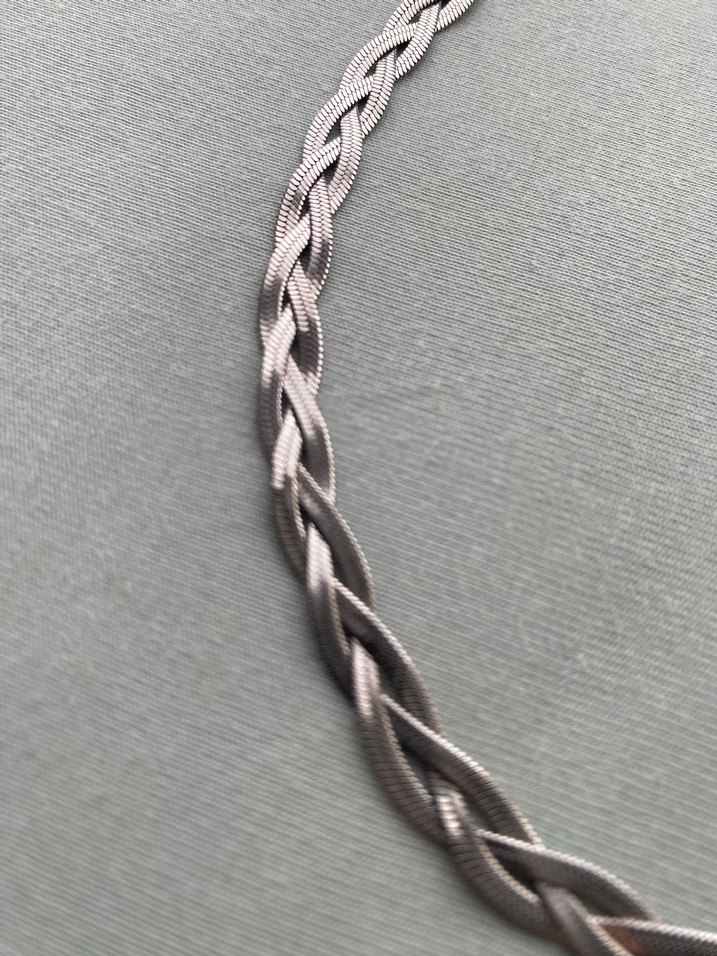 Gri Zincir Detaylı Midi Kolye - Görsel 2