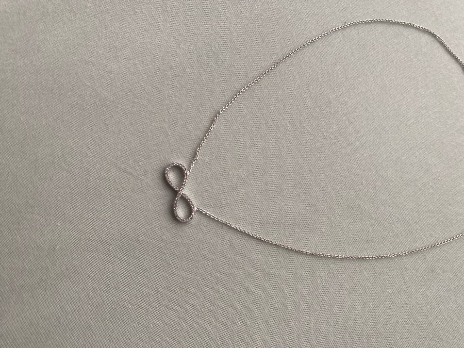 Gri Sonsuzluk Zincir Kolye - Görsel 2