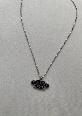 Gri Zincir Detaylı Rock Punk Kolye - Görsel 2