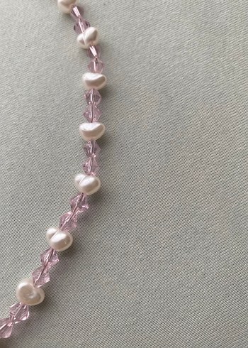 Pembe Boncuklu Minimalist Midi Kolye - Görsel 2