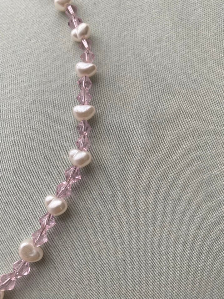 Pembe Boncuklu Minimalist Midi Kolye - Görsel 2