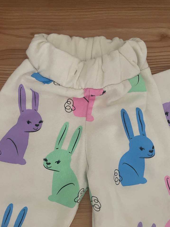 Zara Renkli Tavşan Desenli Çocuk Eşofman Takımı - Görsel 3