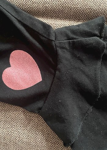 LCW Kız Çocuk Siyah Baskılı kısa Tayt İspanyol paça - Görsel 2