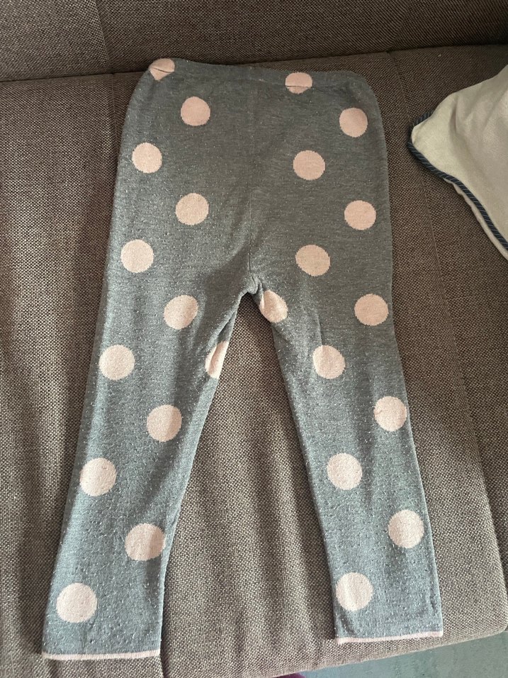 H&M Gri renkte pembe Puantiyeli Örme Kız Tayt - Görsel 3