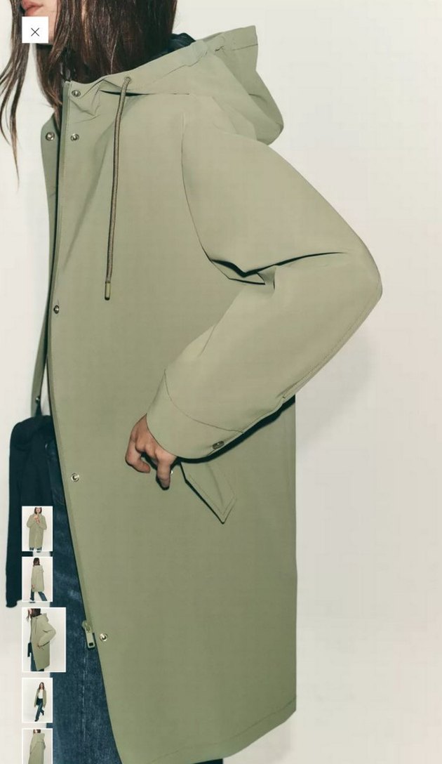 Kadın Haki Midi Denim Yağmurluk - Görsel 2