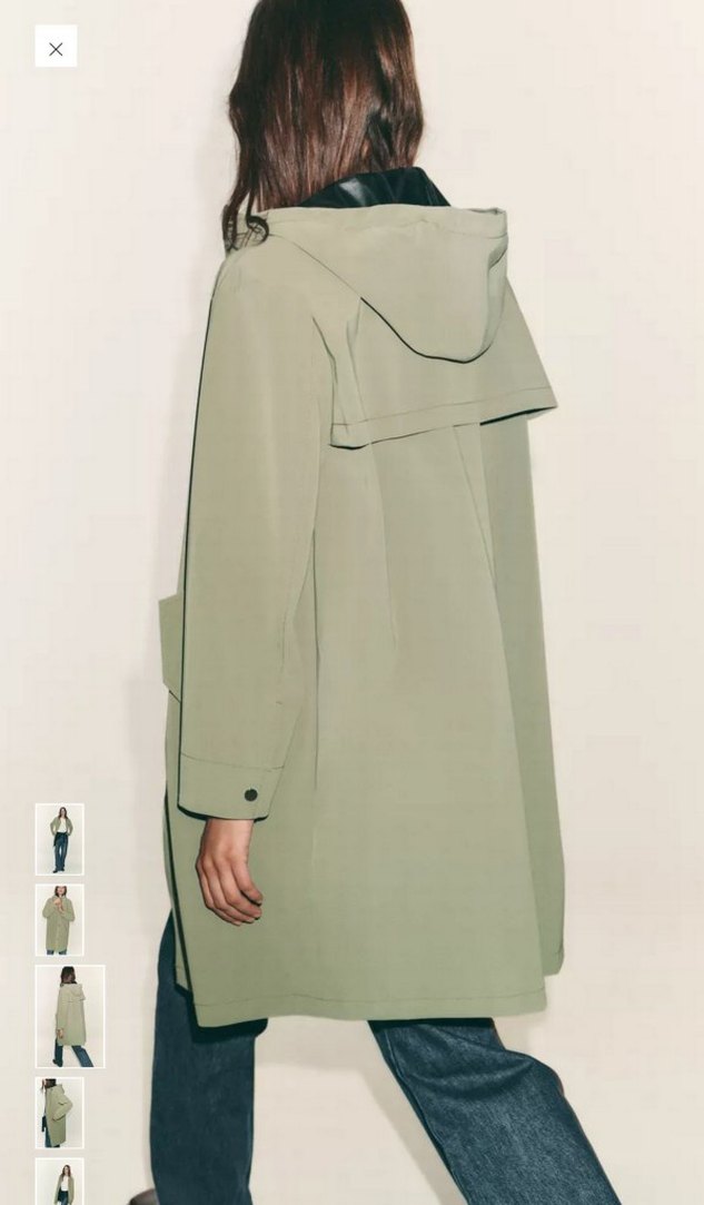Kadın Haki Midi Denim Yağmurluk - Görsel 4