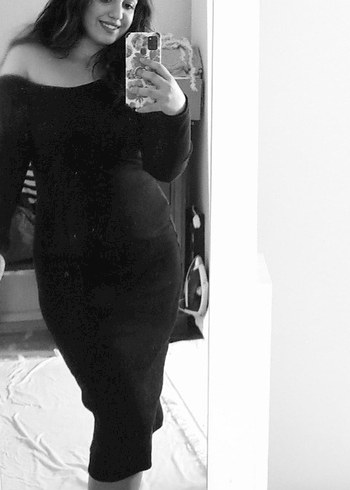 Siyah Straplez Midi Kalem Elbise - Görsel 4