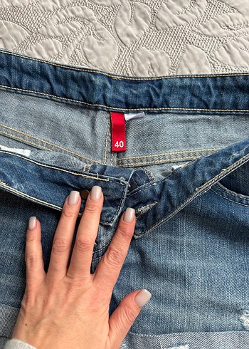 40 Beden Gevşek Kesim Mini Kadın Kot Şort