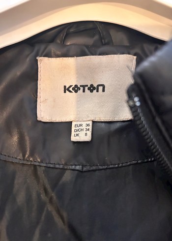 Kadın Siyah Fermuar ve   Düğmeli Midi Ceket - Görsel 2