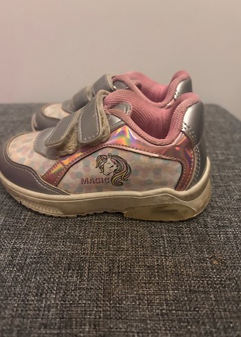 Kız Çocuk Gri Cırtlı Spor Ayakkabı - Görsel 2