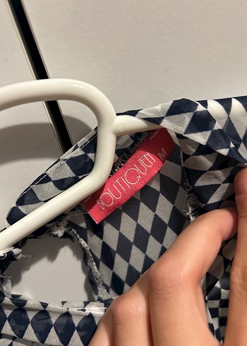 Gri Ekose Desenli Pilili Uzun Kollu Bluz Boutiquen M - Görsel 3