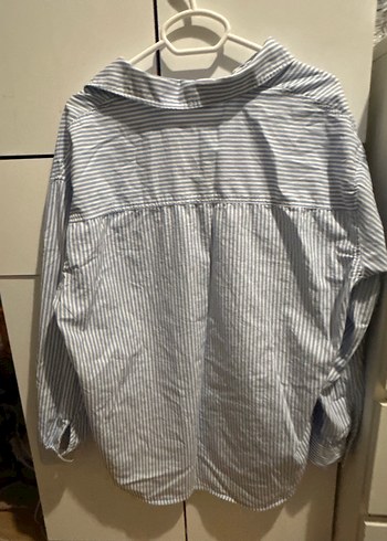 Mavi Çizgili Kadın Gömlek - Görsel 2