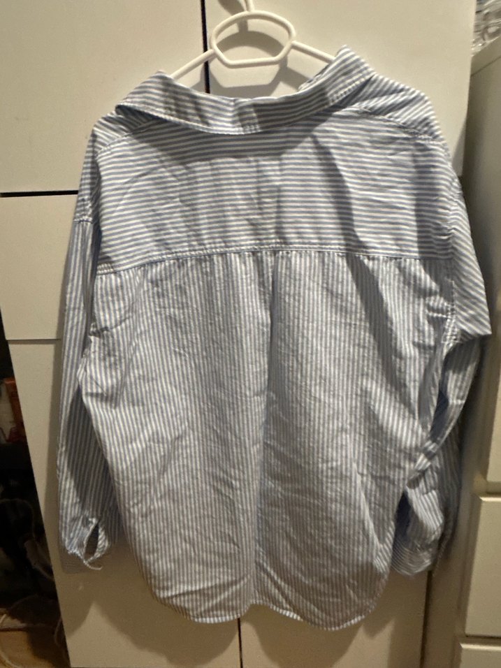 Mavi Çizgili Kadın Gömlek - Görsel 2