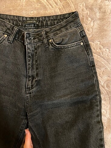 34 Beden Trendyol antrasit mom jean