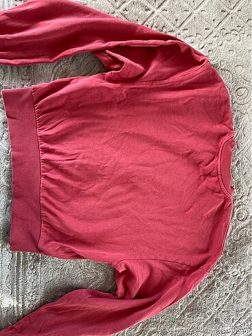 xs Beden kırmızı Renk Bershka kırmızı crop sweatshirt