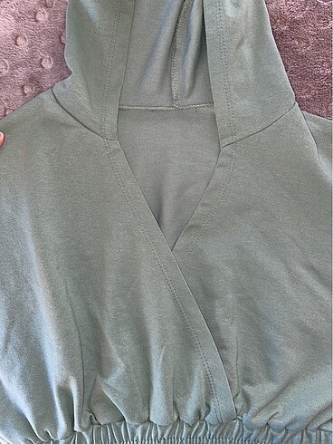 s Beden Trendyolmilla mint yeşili crop sweatshirt