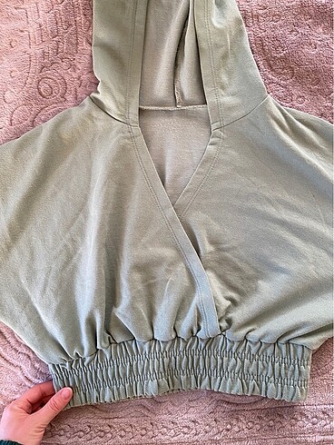 Trendyolmilla mint yeşili crop sweatshirt