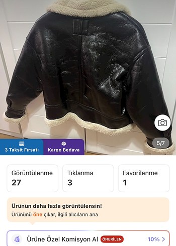 zara Kürklü Siyah Deri Kadın Kısa Mont - Görsel 3