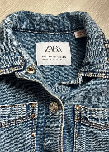 zara kız bebek kot gömlek ceket - Görsel 2