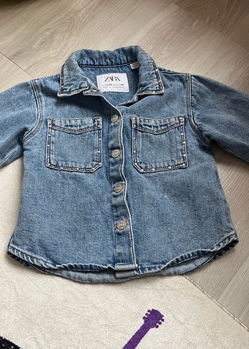 zara kız bebek kot gömlek ceket - Görsel 3