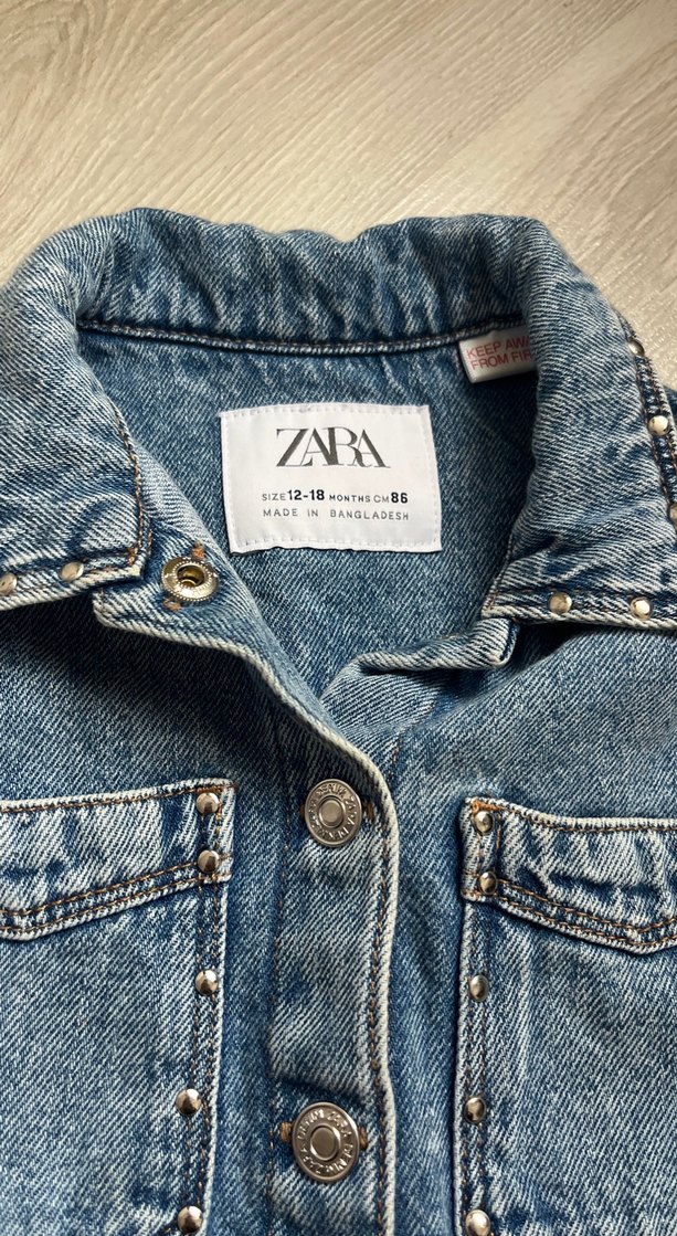 zara kız bebek kot gömlek ceket - Görsel 2