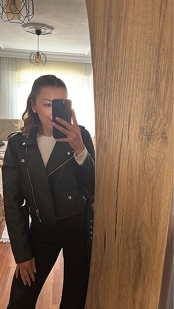 Pull bear deri biker ceket