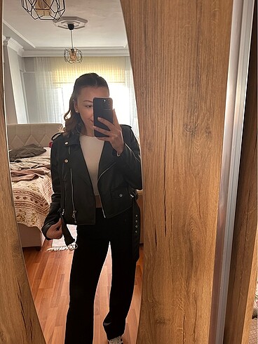 Pull and Bear Pull bear deri biker ceket