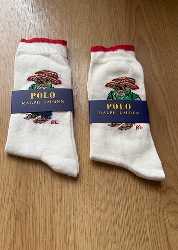 Ralph Lauren 2 Adet Polo Ralph Lauren Kadin Beyaz Desenli Corap