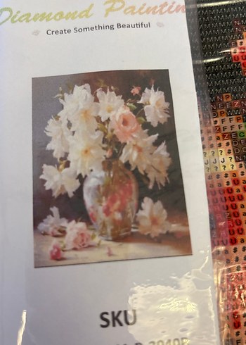 Beyaz Çiçekli Pastel Tablo