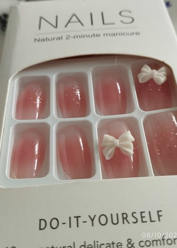  Beden Renk Pastel Pembe Tırnak Süslemeleri