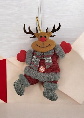 Kahverengi Renki Geyik Peluş yılbaşı süsü - Görsel 4