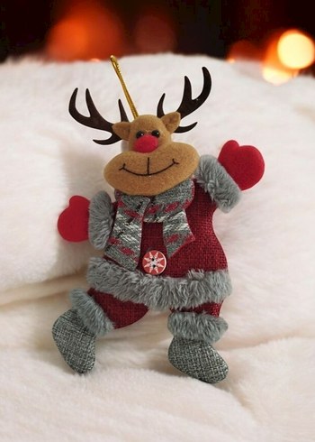 Kahverengi Renki Geyik Peluş yılbaşı süsü - Görsel 2