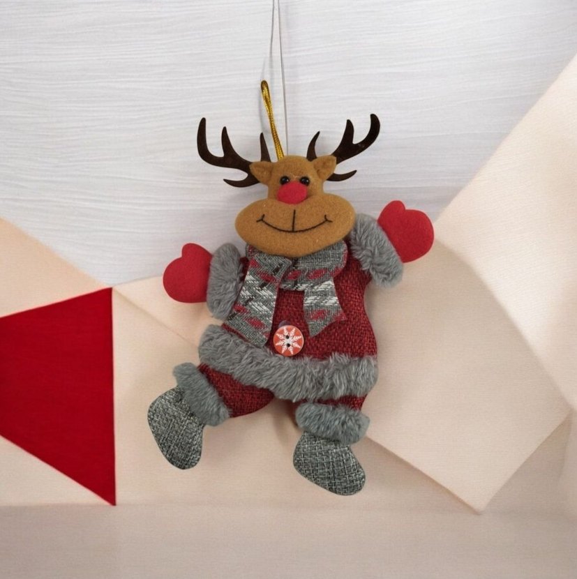 Kahverengi Renki Geyik Peluş yılbaşı süsü - Görsel 4