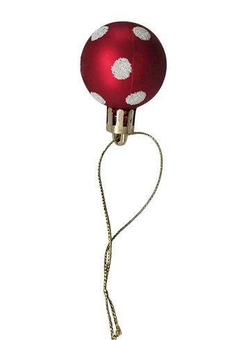 6 Adet Kırmızı Puantiyeli Yılbaşı Süsü Topları - Görsel 2