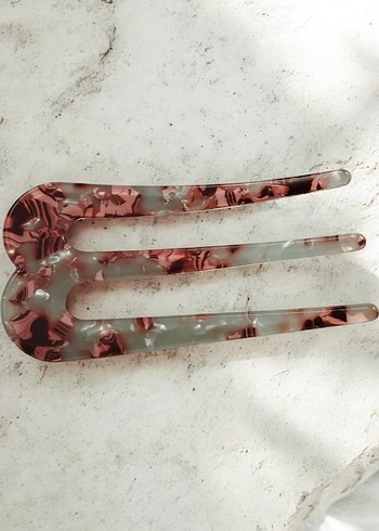 Vintage Tarzda Kahverengi Gri Saç Tokası - Görsel 2