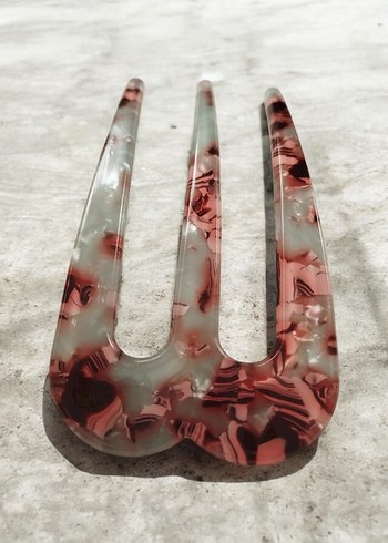 Vintage Tarzda Kahverengi Gri Saç Tokası - Görsel 4