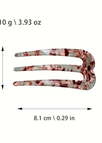 Vintage Tarzda Kahverengi Gri Saç Tokası - Görsel 5