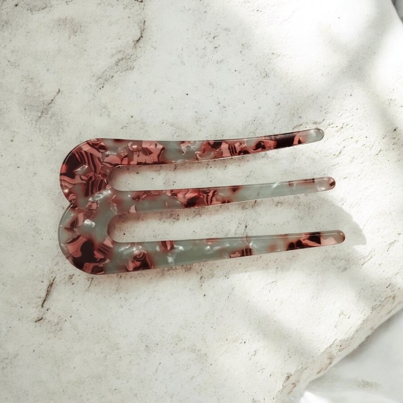 Vintage Tarzda Kahverengi Gri Saç Tokası - Görsel 2