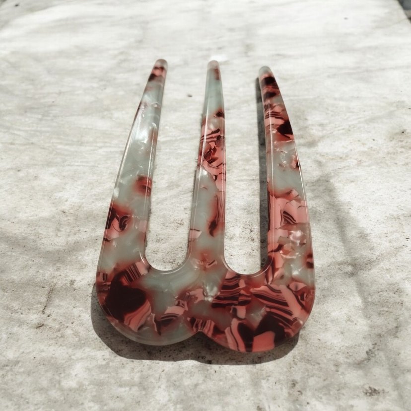 Vintage Tarzda Kahverengi Gri Saç Tokası - Görsel 4