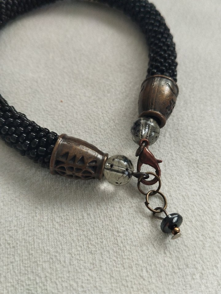 Bohem Siyah Boncuklu Handmade Bileklik - Görsel 4