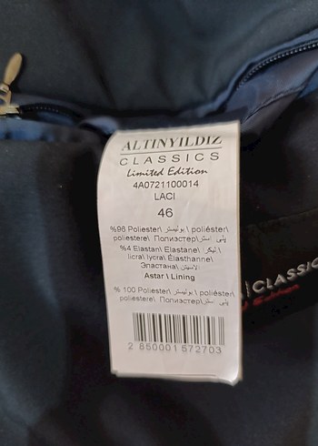 Altınyıldız Erkek Lacivert Kaban - Görsel 10